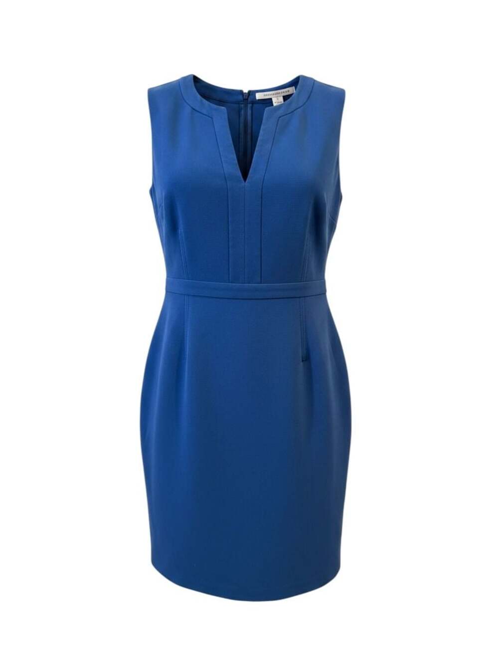 Diane Von Furstenberg Fleur Split Neck Ponte A-Line Shift Dress Blue Size 6